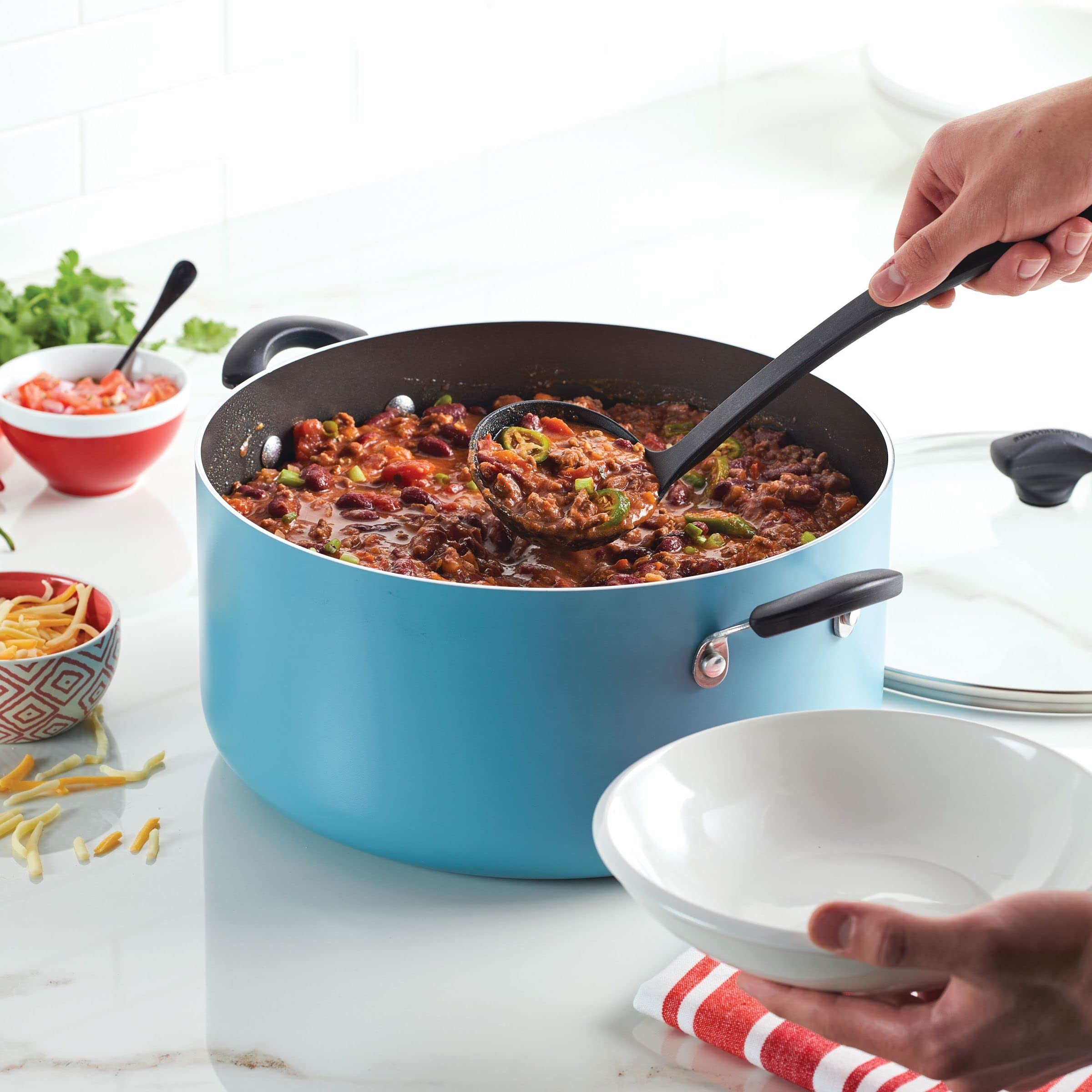 Foto 5 pulgar | Antiadherente Stockpot Farberware Con Tapa, 10.5 Cuartos De Galón, Color Aguamarina - Venta Internacional.