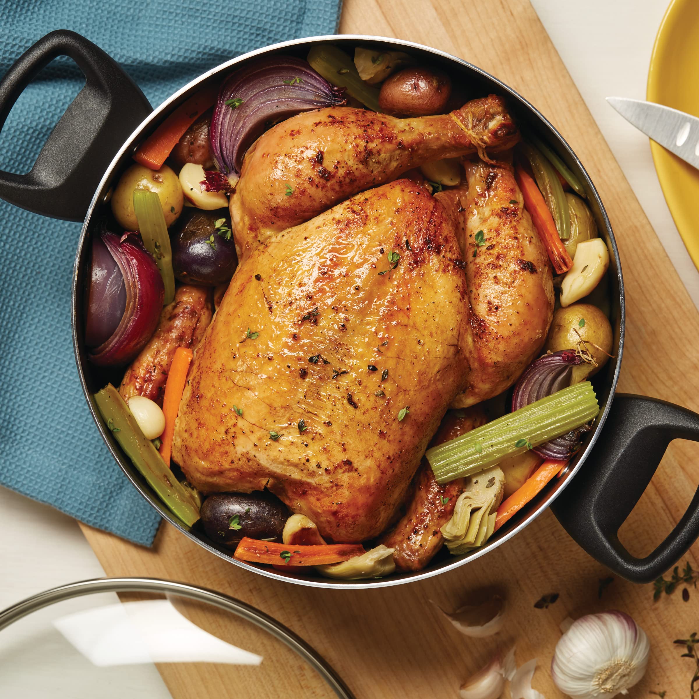 Foto 5 | Antiadherente Stockpot Farberware Con Tapa, 10.5 Cuartos De Galón, Color Aguamarina - Venta Internacional.