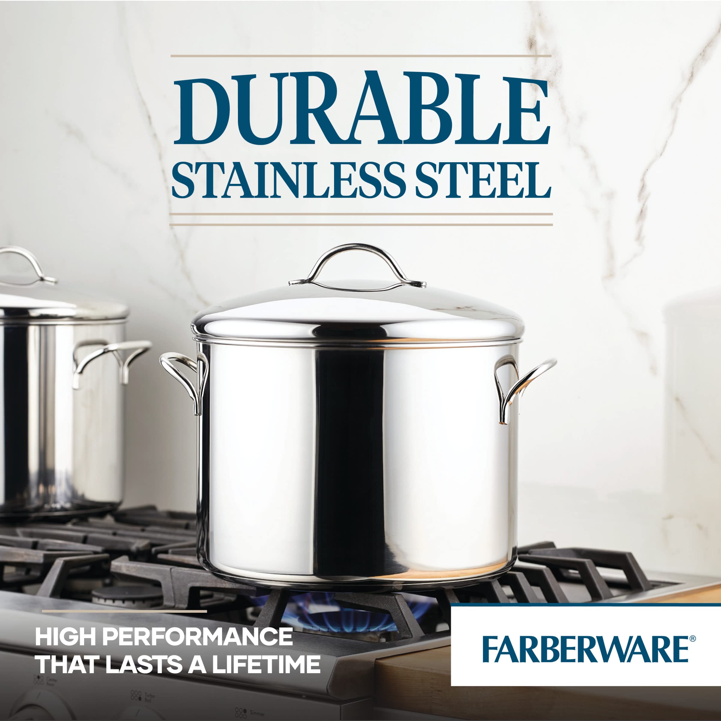 Foto 6 | Olla Clásica Farberware De Acero Inoxidable De 16 Litros Con Tapa - Venta Internacional.