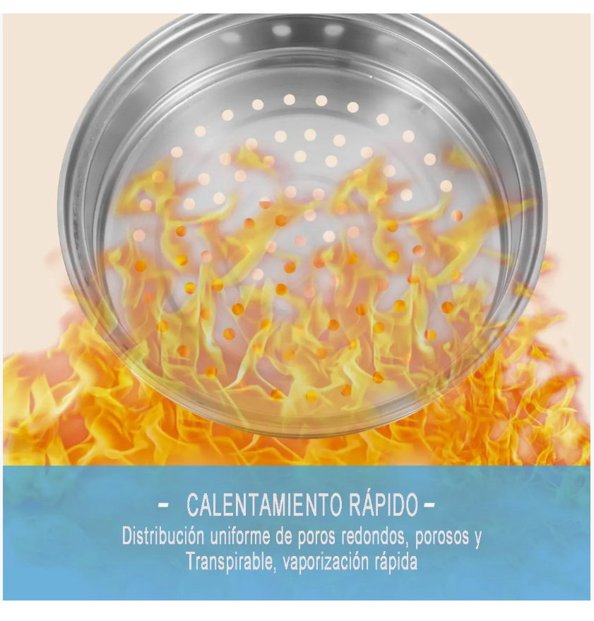 Foto 6 | Olla Vaporera Cocina De Acero Inoxidable Doble Capa Con Asa