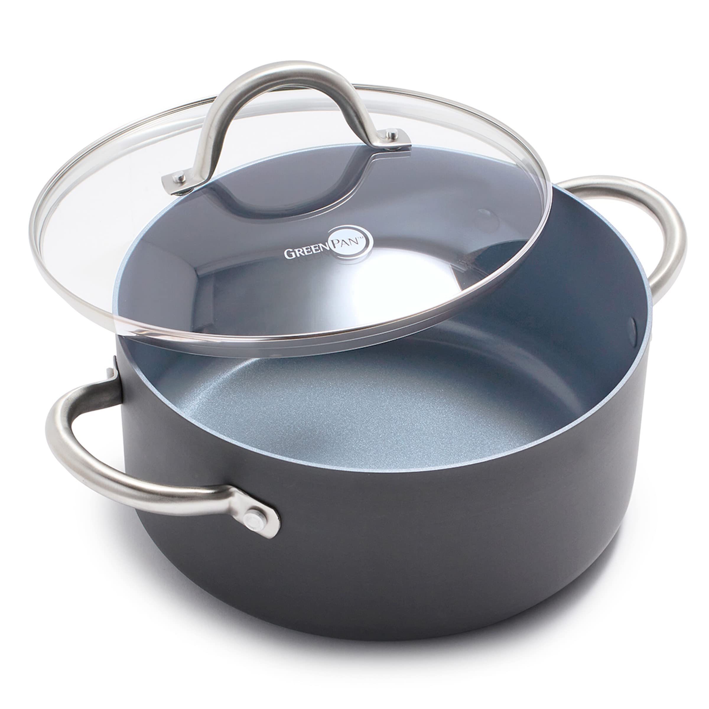 Foto 2 pulgar | Olla Greenpan Lima Dura Anodizada De 5 Cuartos De Galón Con Tapa Gris - Venta Internacional.