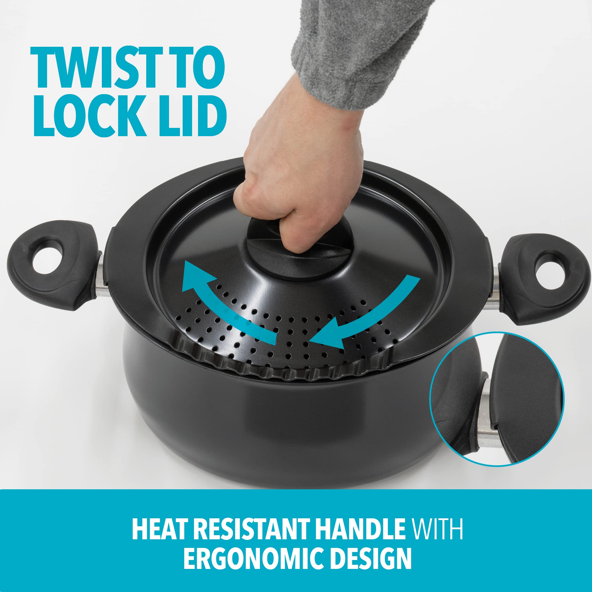 Foto 7 pulgar | Olla Para Pasta Bialetti De 5,2 Litros Con Tapa De Colador Y Asas Resistentes Al Calor - Venta Internacional.