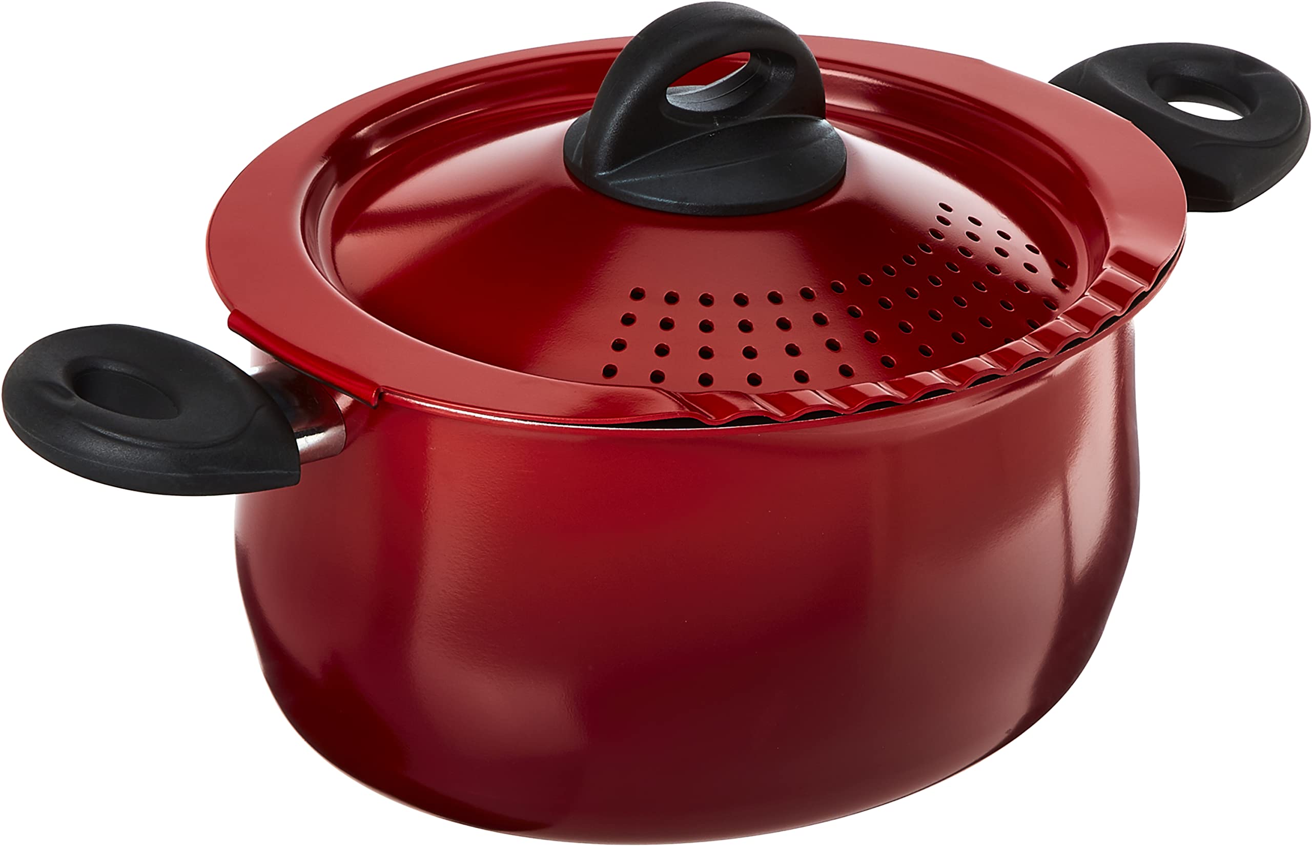 Foto 1 | Olla Para Pasta Bialetti De 5,2 Litros Con Tapa Coladora Resistente Al Calor, Color Rojo - Venta Internacional.