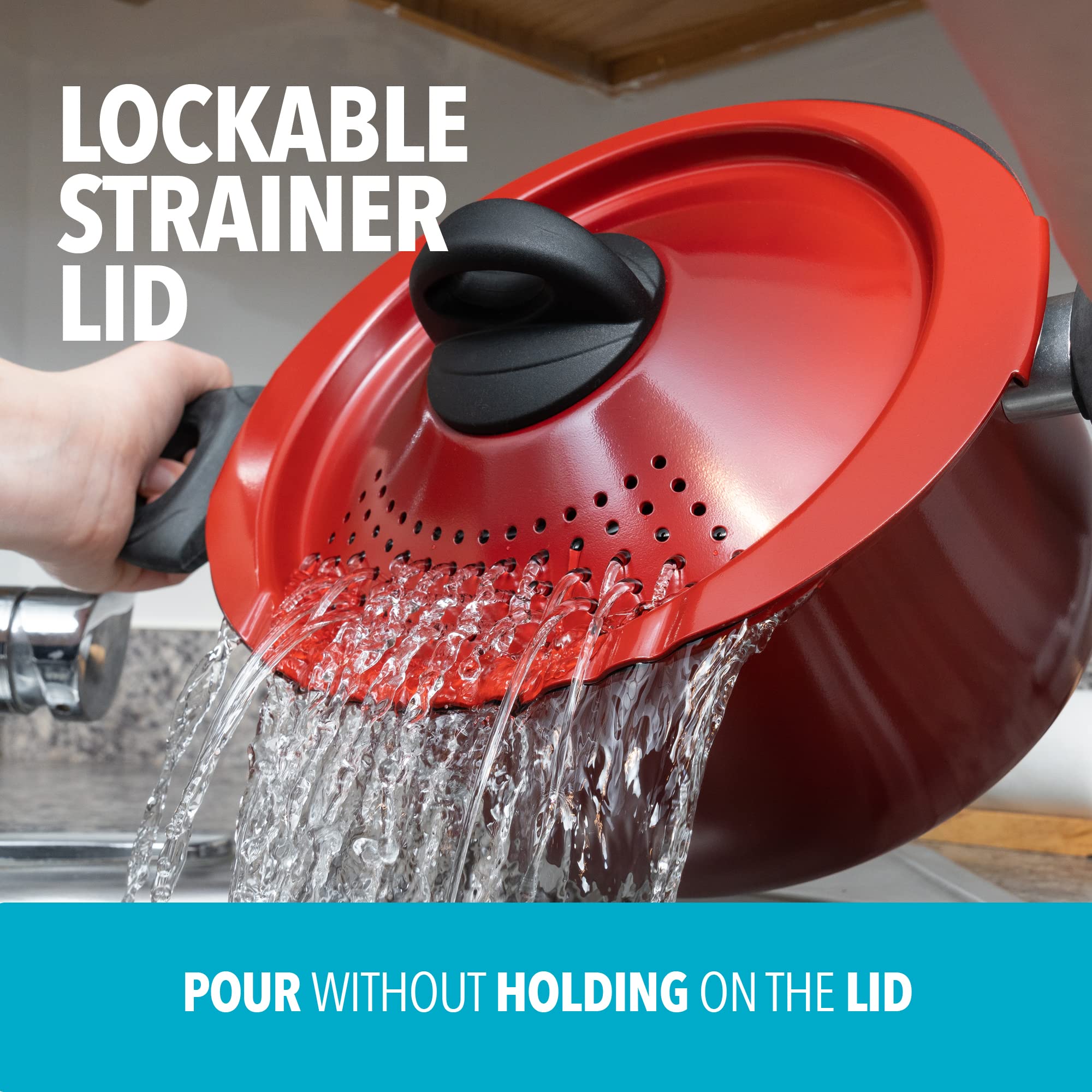 Foto 4 pulgar | Olla Para Pasta Bialetti De 5,2 Litros Con Tapa Coladora Resistente Al Calor, Color Rojo - Venta Internacional.