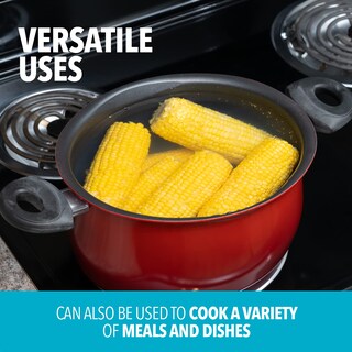 Foto 5 | Olla Para Pasta Bialetti De 5,2 Litros Con Tapa Coladora Resistente Al Calor, Color Rojo - Venta Internacional.