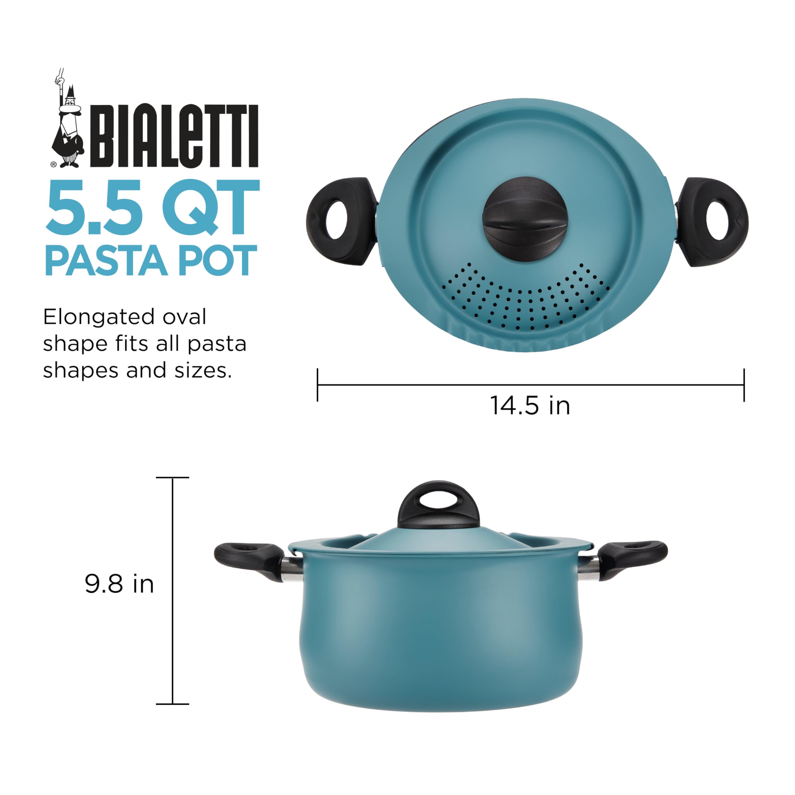 Foto 5 pulgar | Pasta Bialetti Taste Of Italy, Antiadherente, 5.5 L, Con Colador - Venta Internacional.