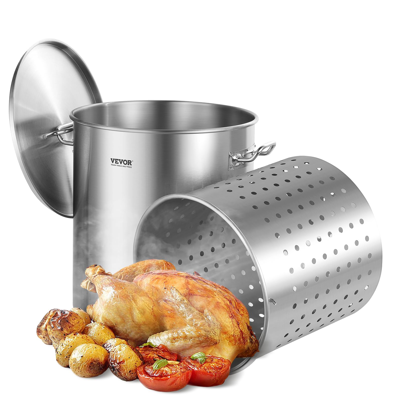 Foto 1 | Olla De Acero Inoxidable Vevor De 64 Litros Con Cesta, Tapa Y Asa - Venta Internacional.
