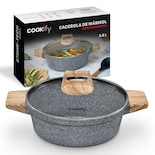 Olla Cacerola Cookify De Mármol 28 Cm Gris Antiadherente Libre De Pfoa