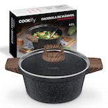 Olla Cacerola Cookify De Mármol 24 Cm Negro Antiadherente Libre De Pfoa