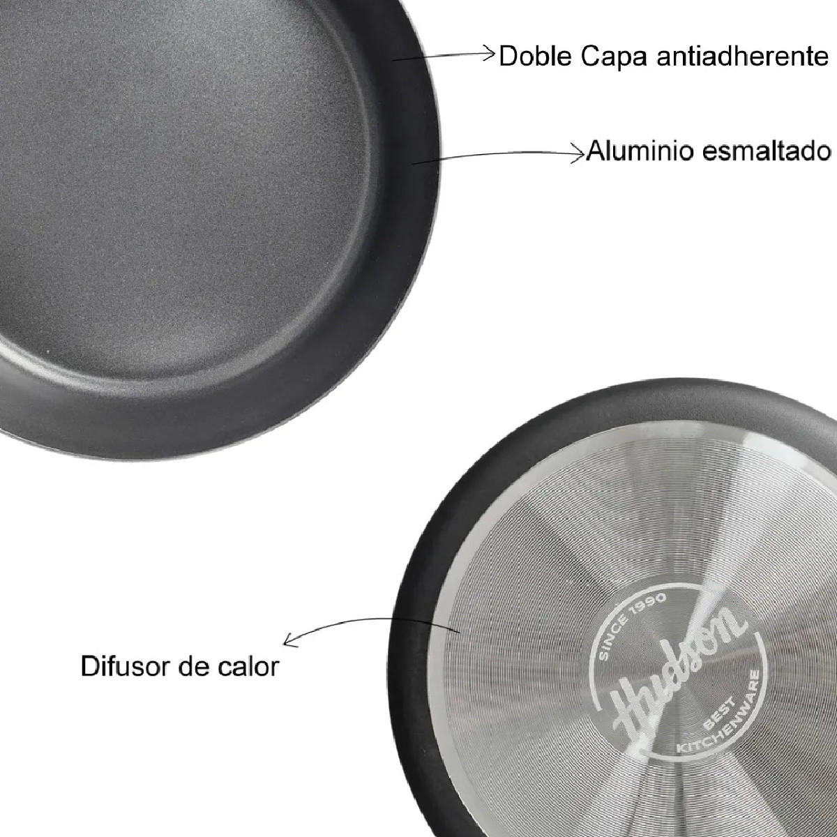 Foto 6 pulgar | Arrocera Hudson 28cm Alumino Negra Antiadherente Tapa Mango