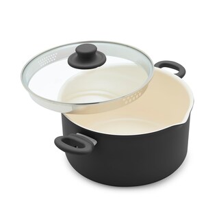 Foto 1 | Stockpot Greenlife De Cerámica Antiadherente De 6 Cuartos De Galón Con Tapa De Vidrio Color Negro - Venta Internacio