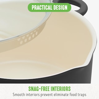 Foto 3 | Stockpot Greenlife De Cerámica Antiadherente De 6 Cuartos De Galón Con Tapa De Vidrio Color Negro - Venta Internacio