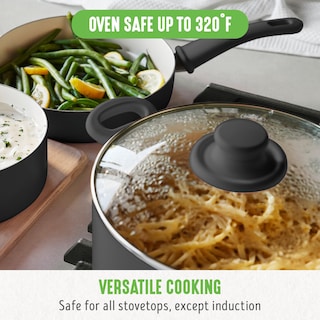 Foto 5 | Stockpot Greenlife De Cerámica Antiadherente De 6 Cuartos De Galón Con Tapa De Vidrio Color Negro - Venta Internacio