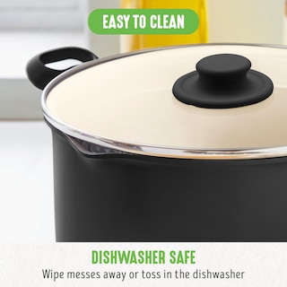 Foto 6 | Stockpot Greenlife De Cerámica Antiadherente De 6 Cuartos De Galón Con Tapa De Vidrio Color Negro - Venta Internacio