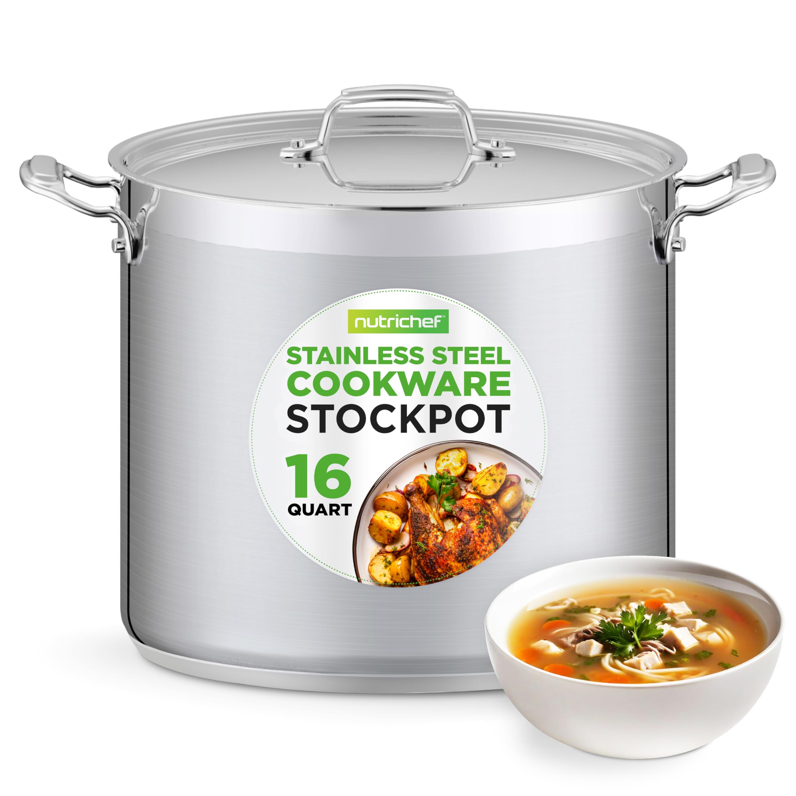 Foto 1 | Olla Nutrichef De Acero Inoxidable 18/8  16 L  Apta Para Alimentos - Venta Internacional.