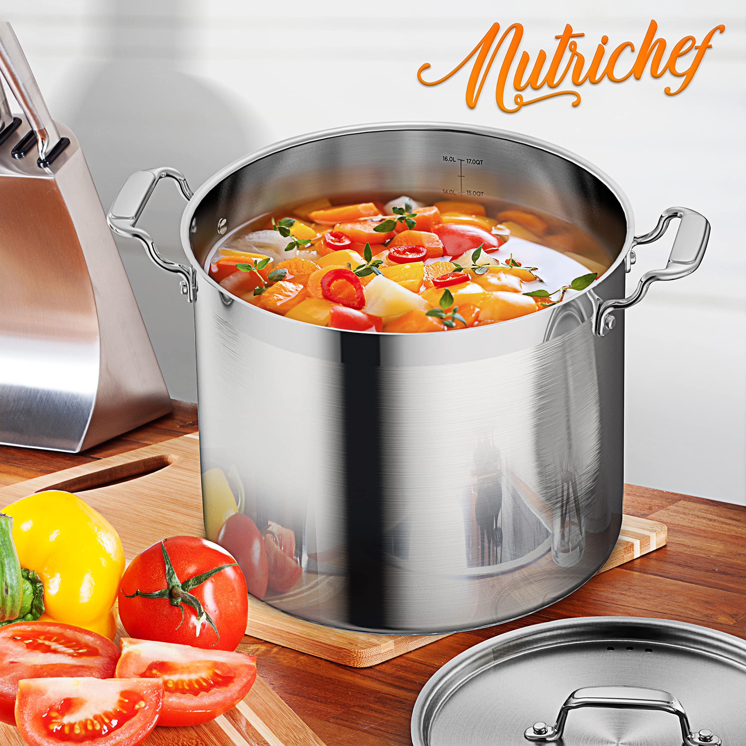 Foto 7 | Olla Nutrichef De Acero Inoxidable 18/8  16 L  Apta Para Alimentos - Venta Internacional.