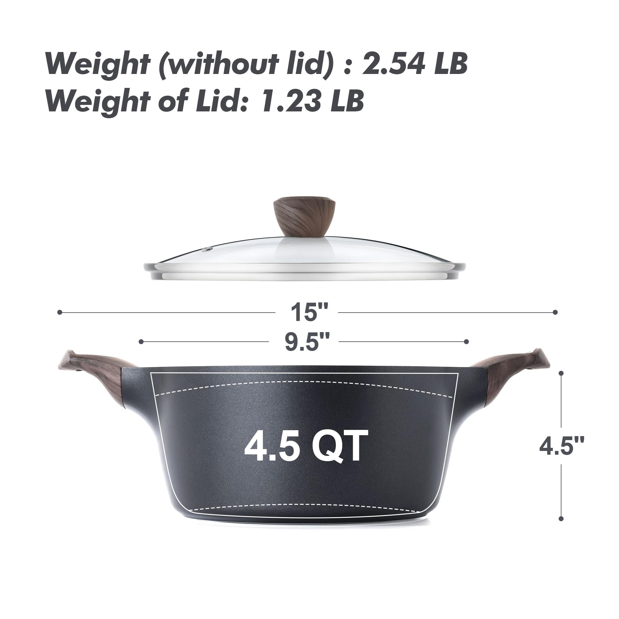 Foto 6 | Olla Antiadherente Sensarte Con Tapa De Inducción De 2 6/4 5/6 6 L - Venta Internacional.