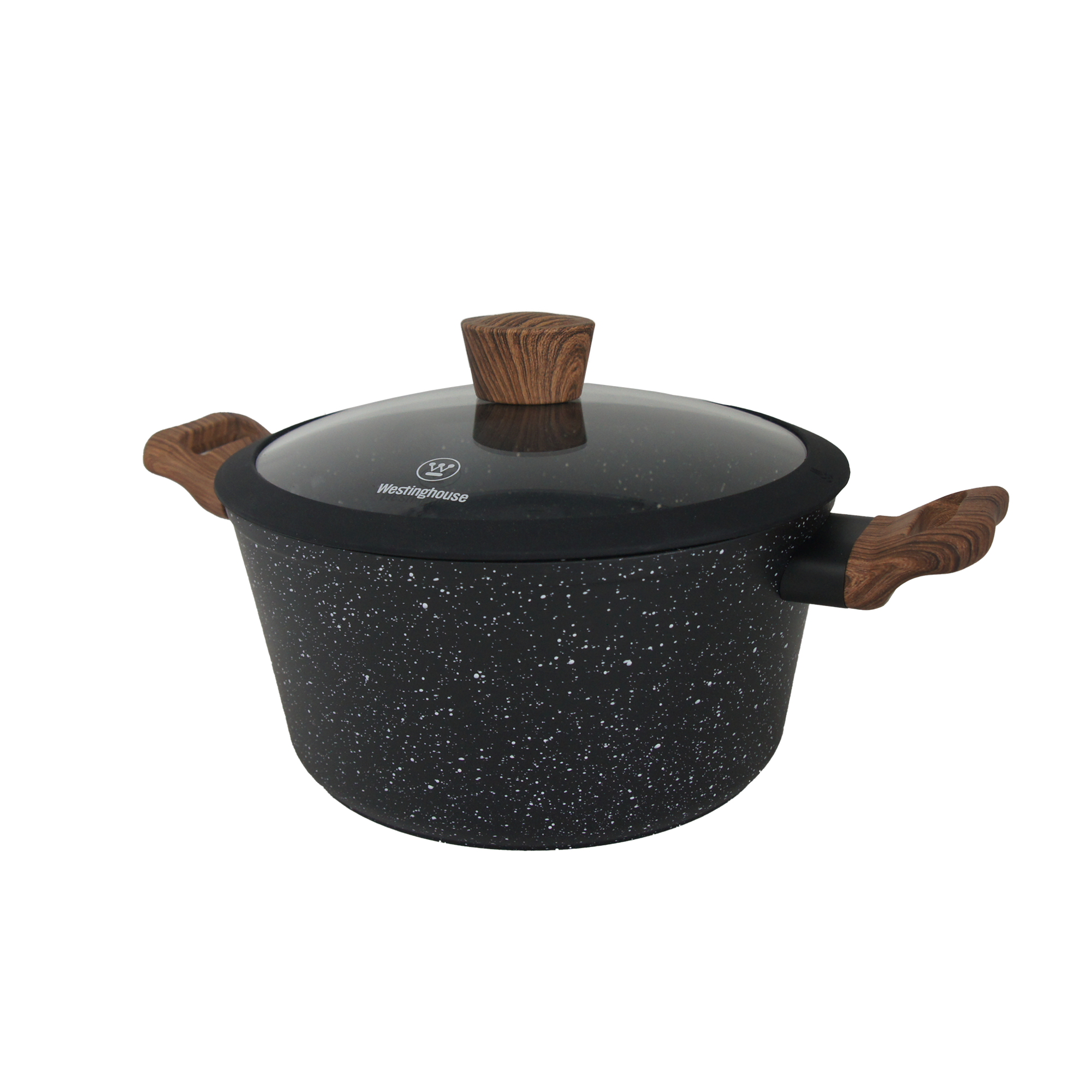 Foto 1 | Cacerola Antiadherente Westinghouse De Marmol Negro Madera 24 Cm