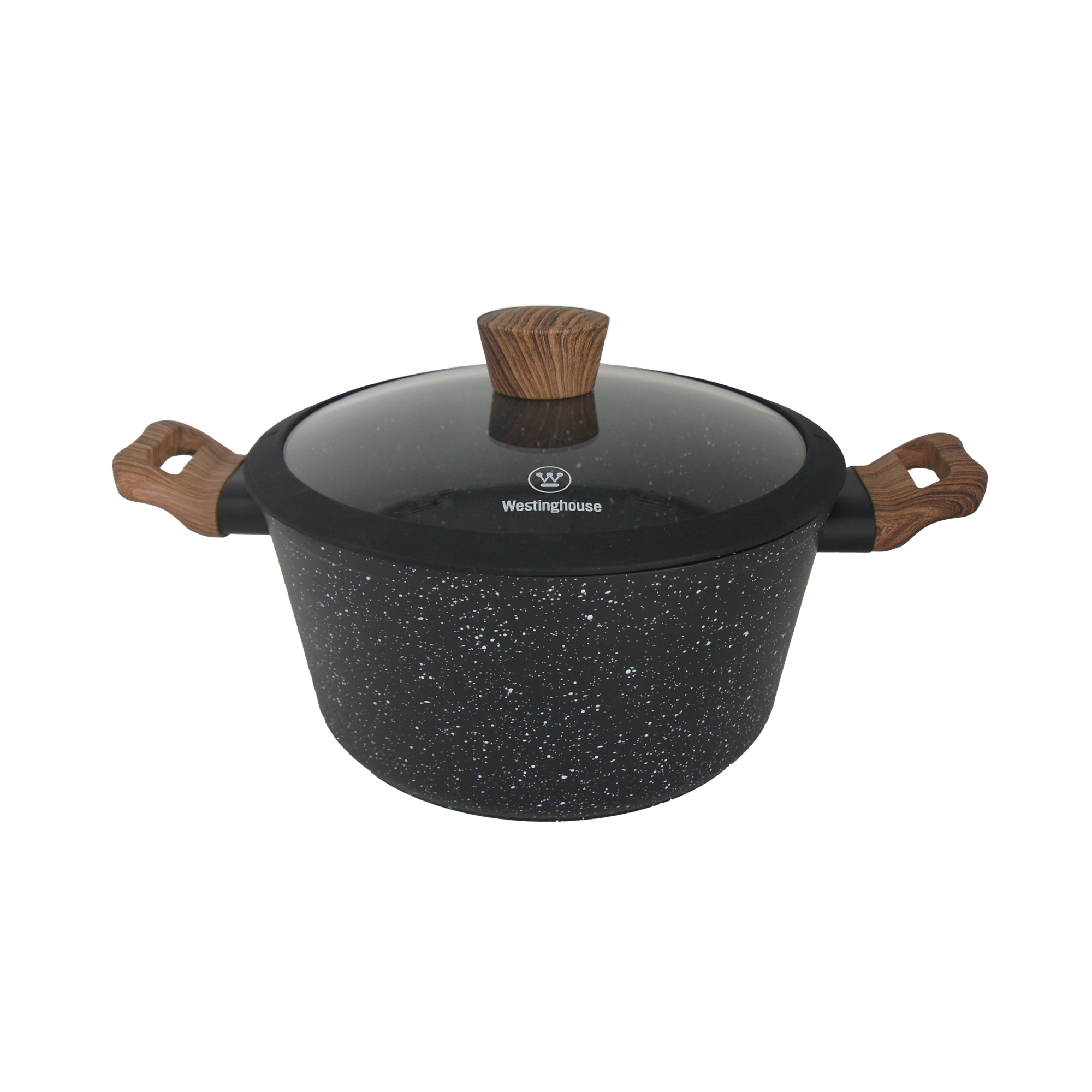 Foto 2 | Cacerola Antiadherente Westinghouse De Marmol Negro Madera 24 Cm