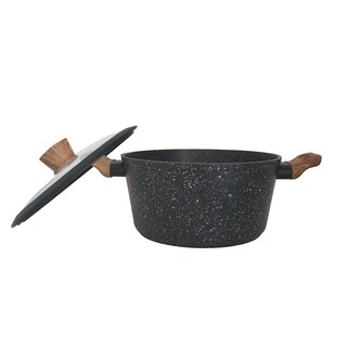 Foto 6 | Cacerola Antiadherente Westinghouse De Marmol Negro Madera 24 Cm