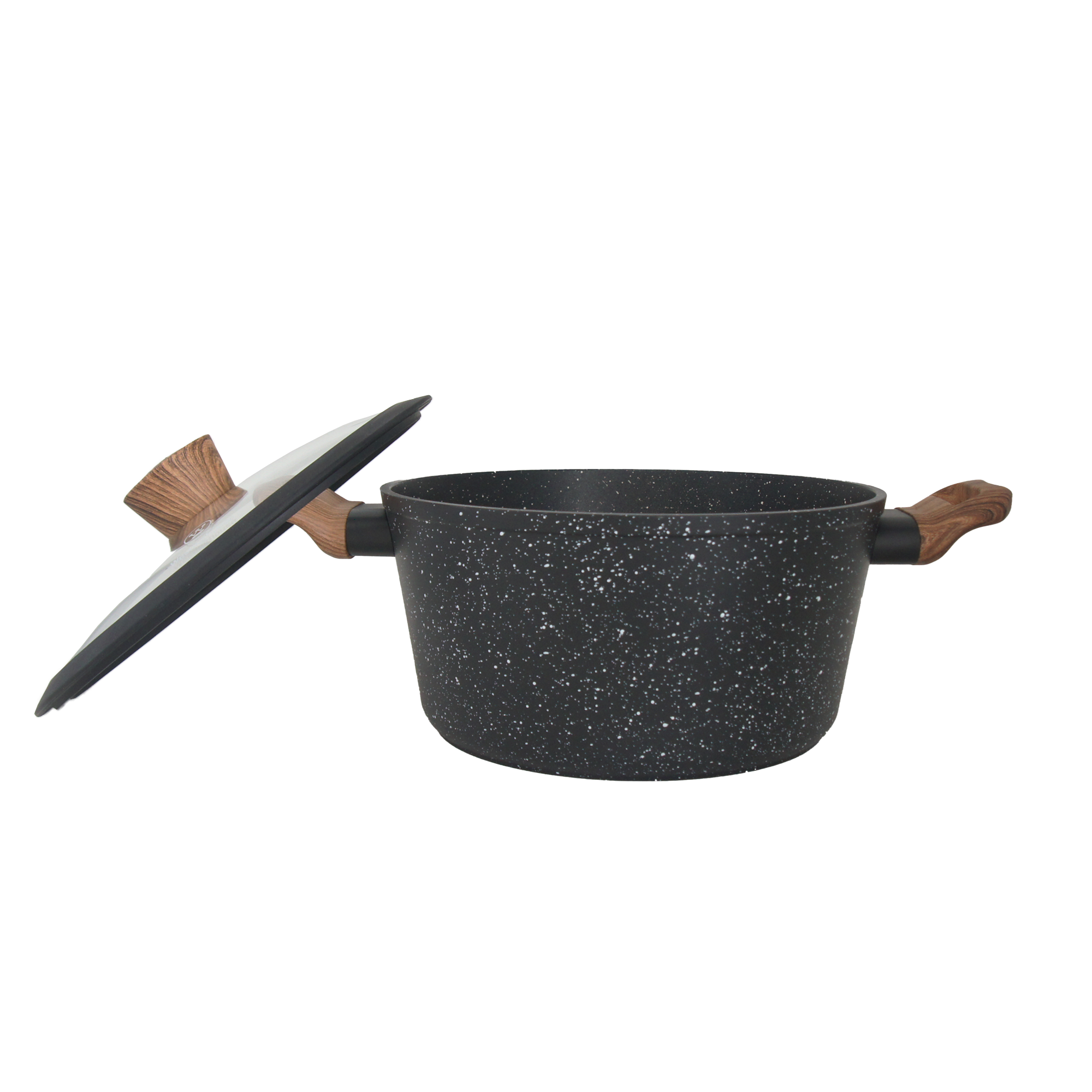 Foto 4 pulgar | Cacerola Antiadherente Westinghouse De Marmol Negro Madera 28 Cm