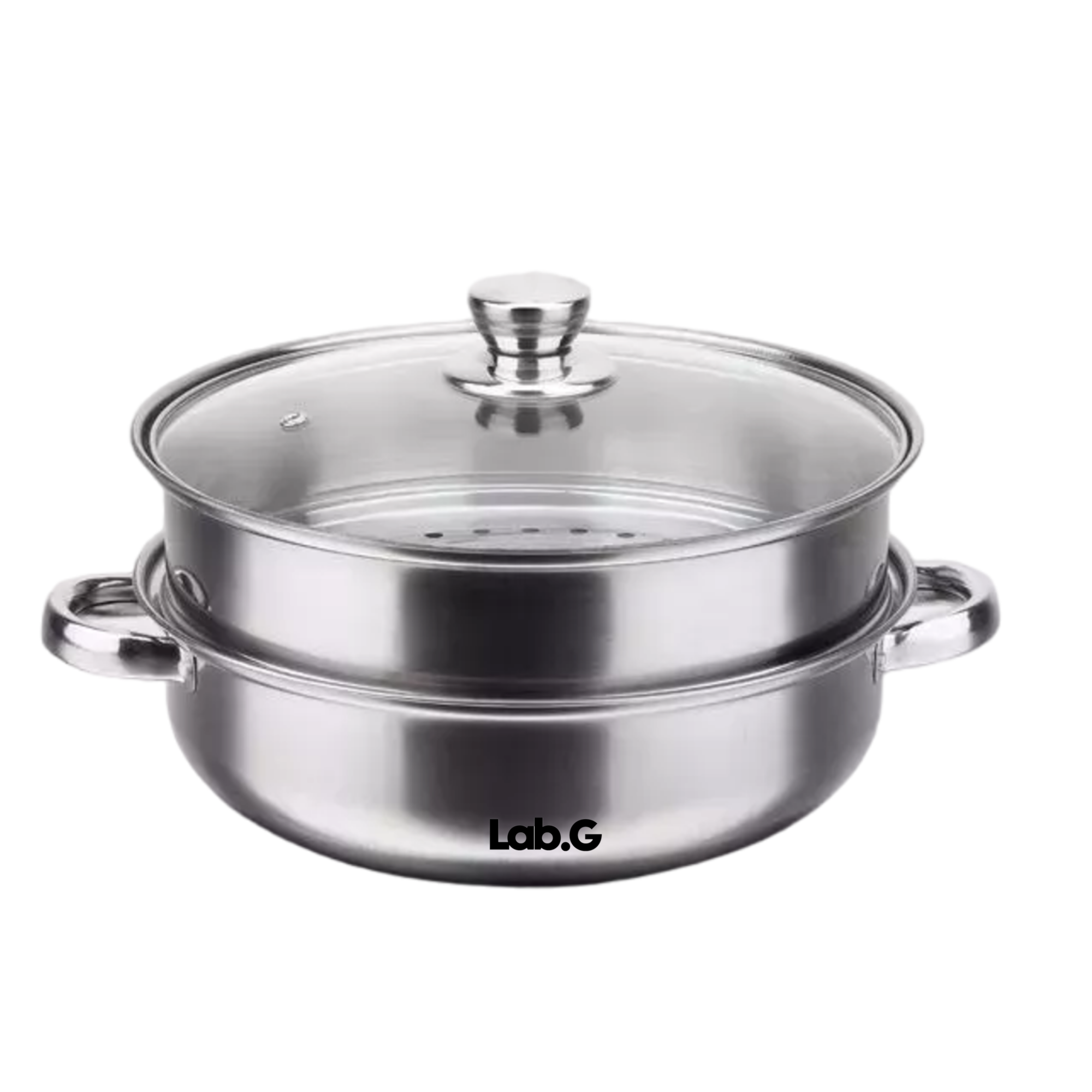 Olla de Acero Inoxidable Lab.G Vaporera de Cocina 2 Capas Plateada
