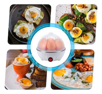 Foto 2 | Vaporera Eléctrica Multiusos Para Huevos Y Verduras Color Blanco– Práctica Y Compacta