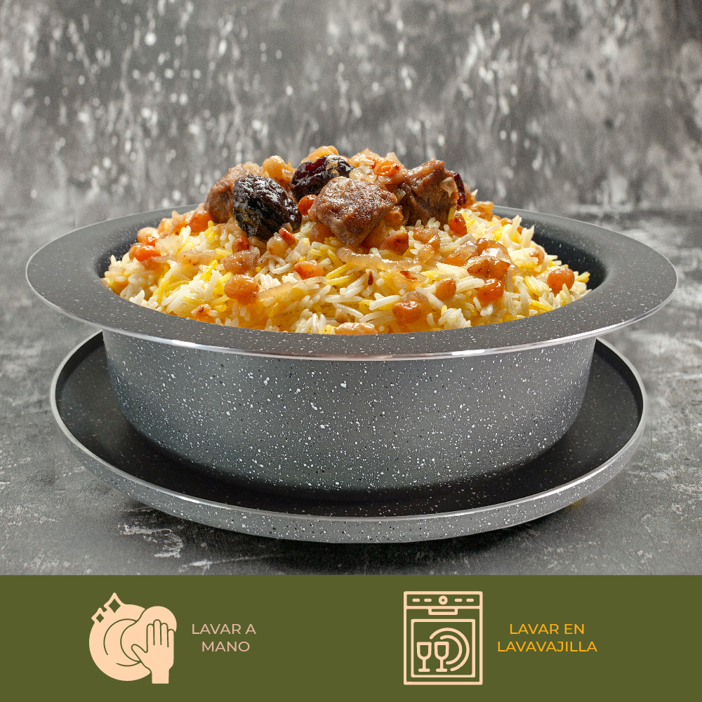 Foto 8 | Arrocera Maqluba Granito Olla Con Tapa Granito Para Platos Exóticos 28 Cm