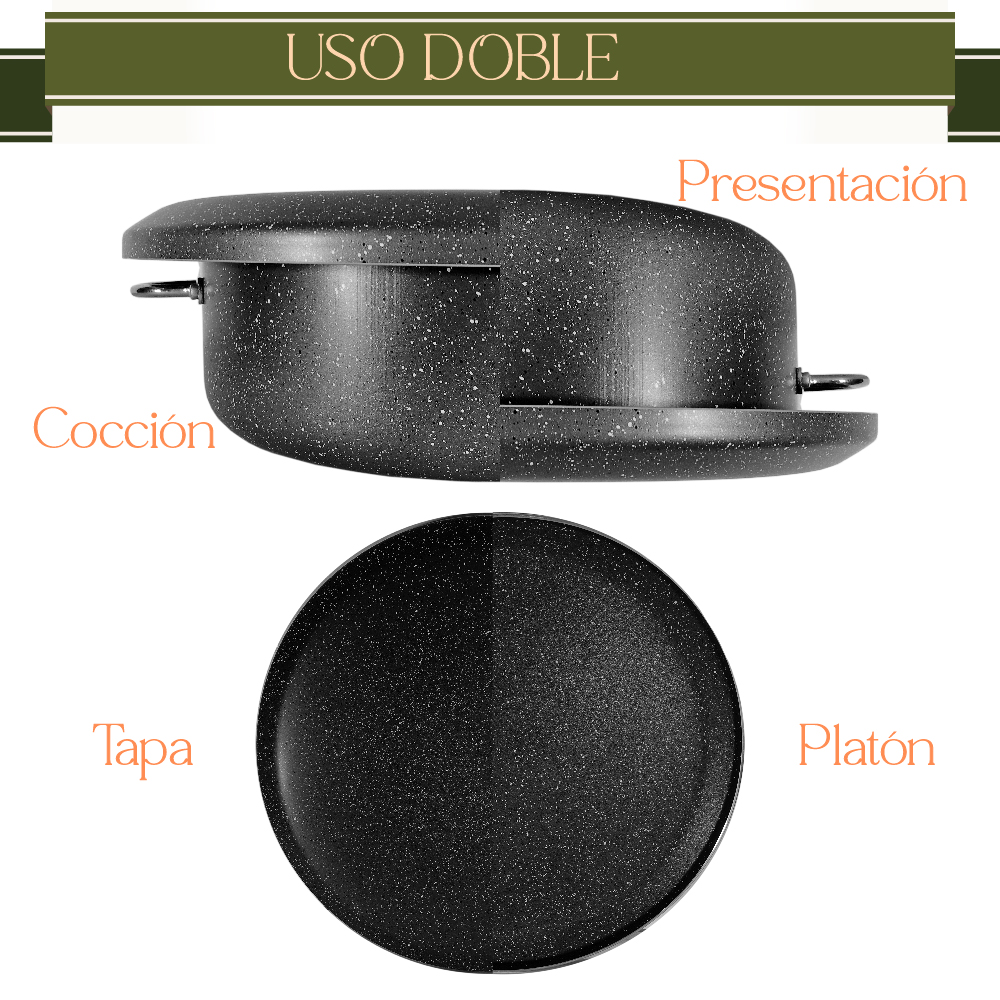 Foto 4 pulgar | Arrocera Maqluba Granito Olla Granito Con Tapa Para Platos Exóticos 32 Cm