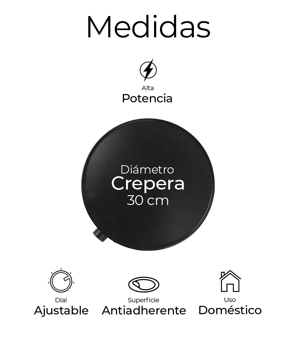 Foto 4 pulgar | Crepera Eléctrica Belug con Antiadherente 30 cm Premium Negra