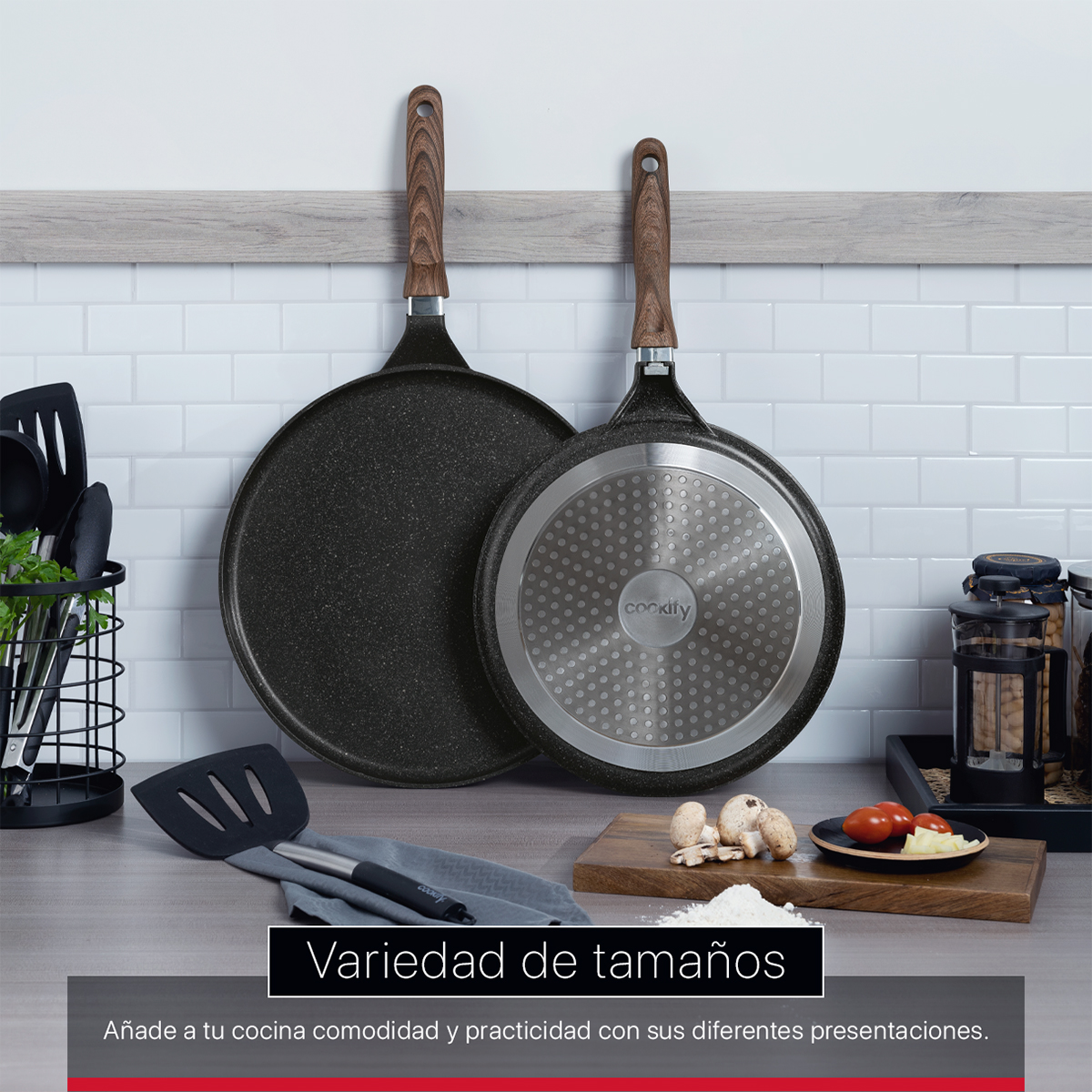 Foto 8 pulgar | Crepera Comal Cookify De Mármol 28 Cm Negro  Antiadherente  Libre De Pfoa