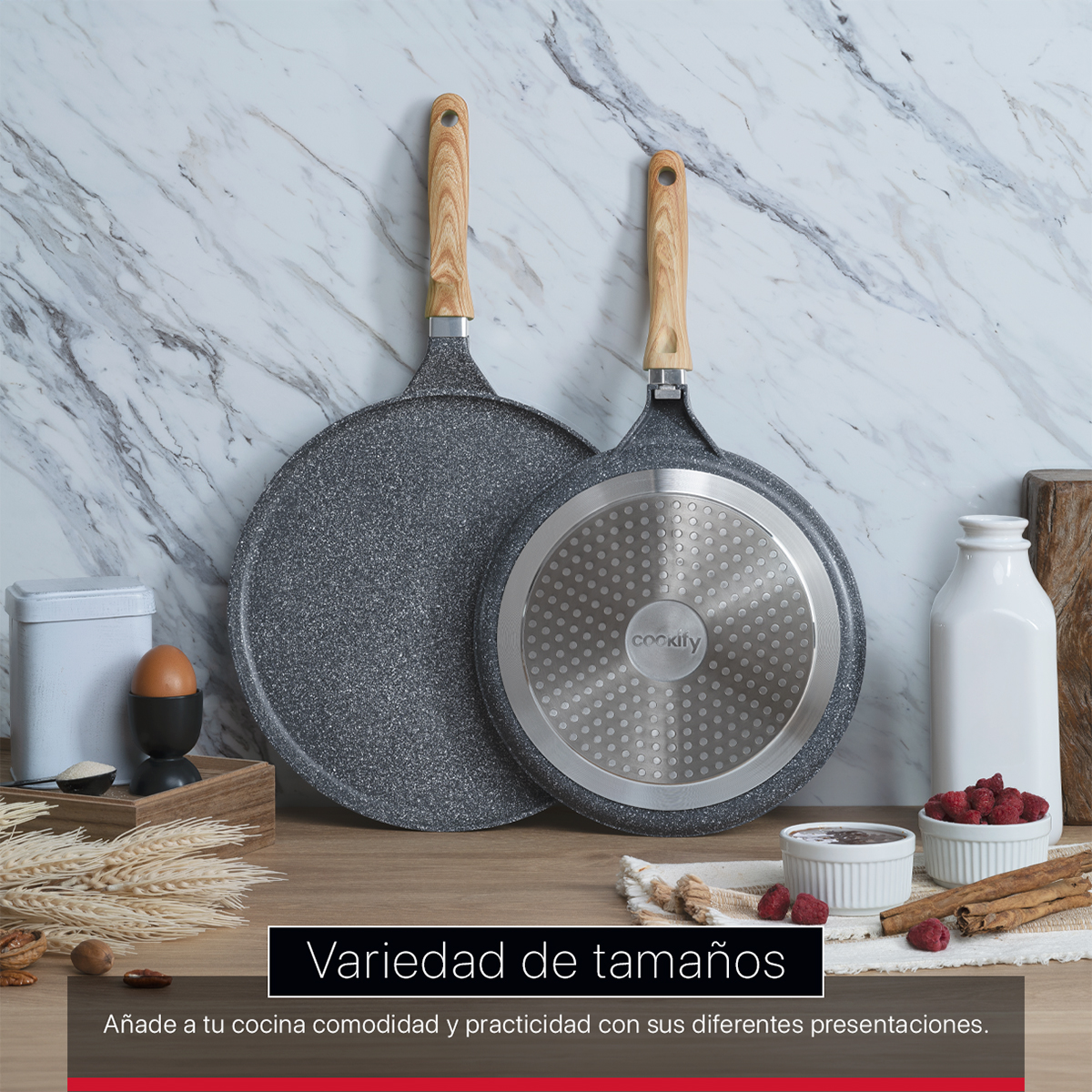 Foto 8 pulgar | Crepera Comal Cookify De Mármol 32 Cm Gris  Antiadherente  Libre De Pfoa