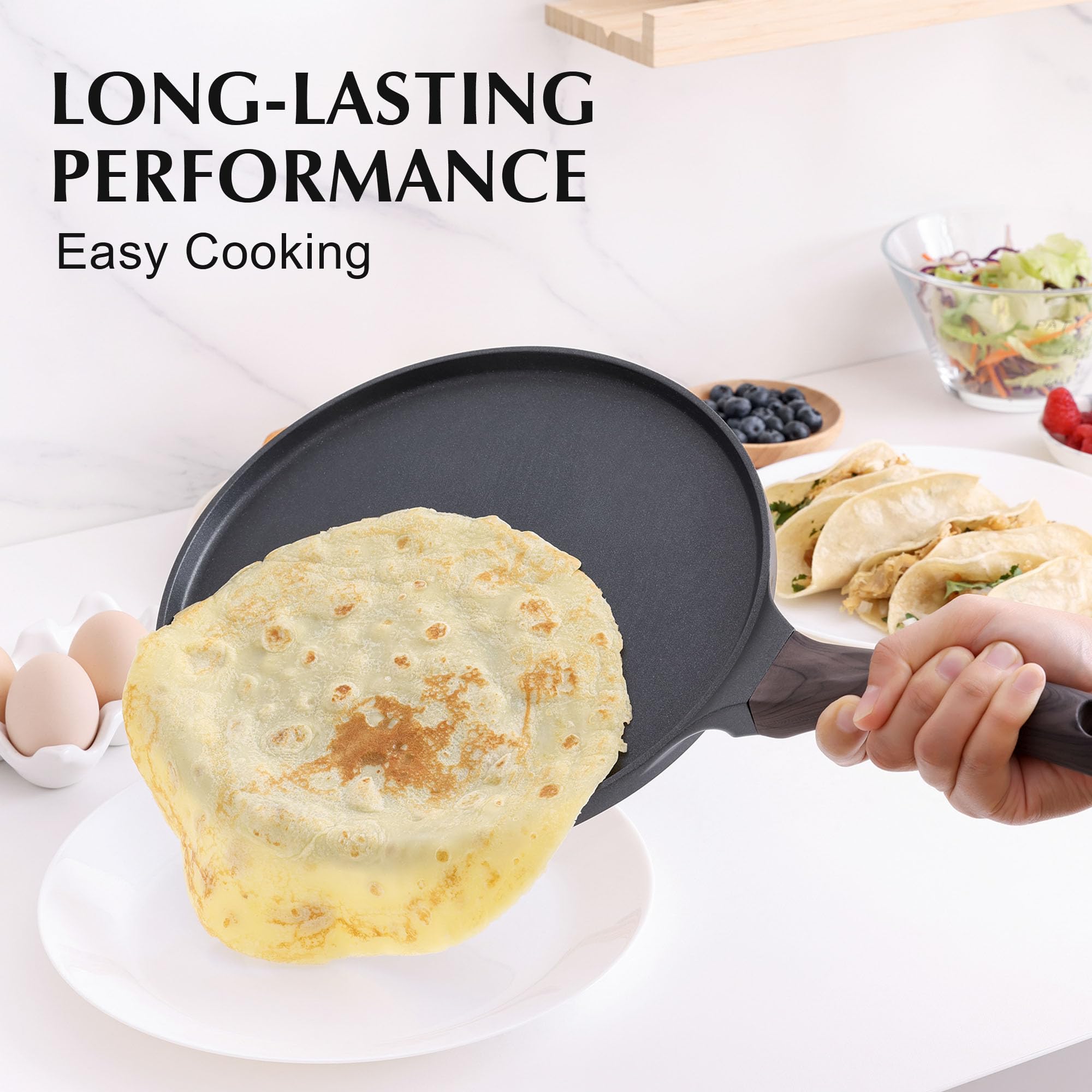Foto 4 pulgar | Sartén Para Crepes Sensarte  Antiadherente  Revestimiento De Granito Suizo  26 Cm  Color Negro - Venta Internacional.