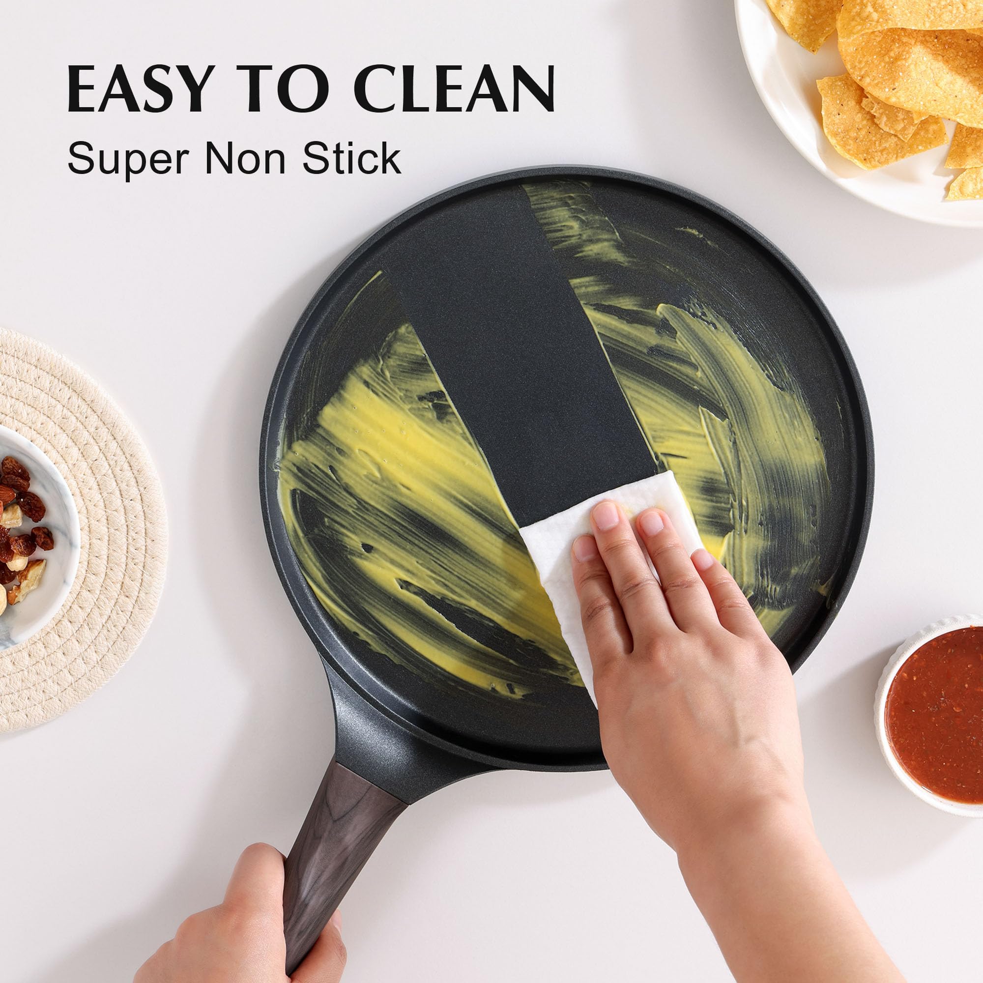 Foto 6 pulgar | Sartén Para Crepes Sensarte  Antiadherente  Revestimiento De Granito Suizo  26 Cm  Color Negro - Venta Internacional.