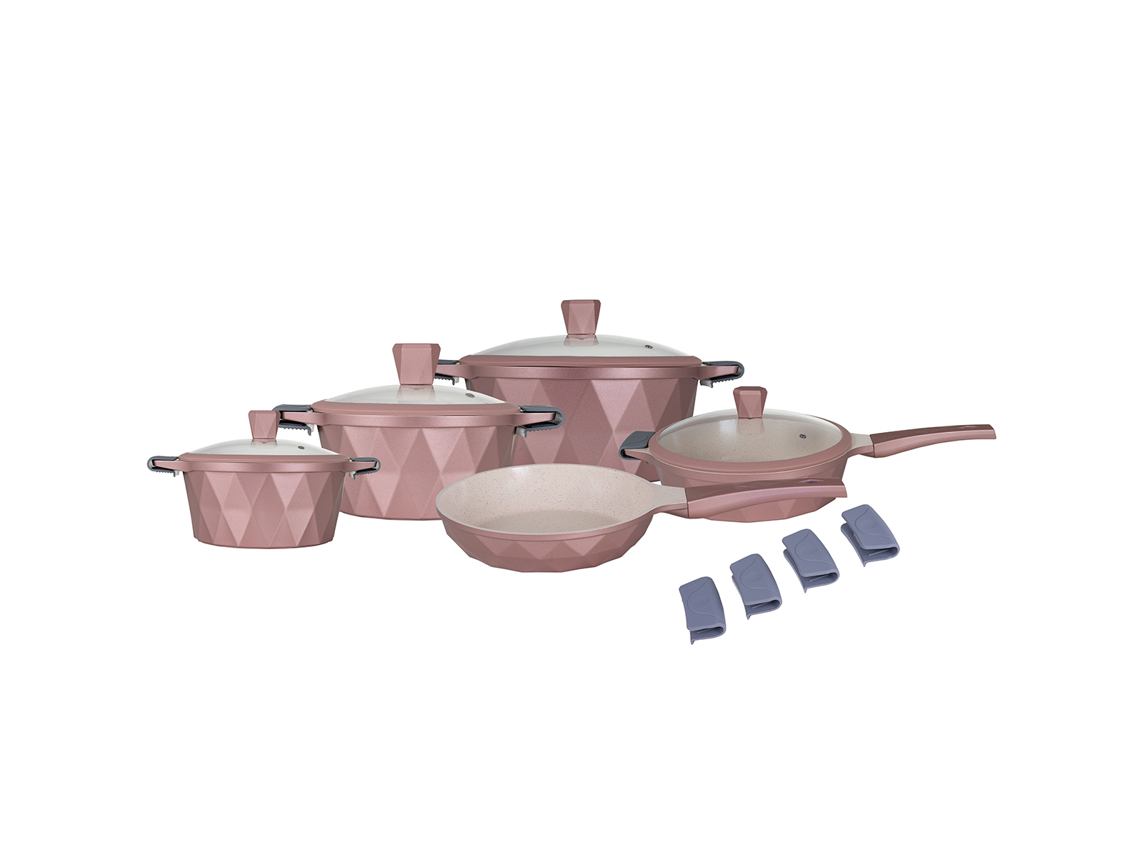 Batería de Cocina Kochstelle Serenity color Rosa 13 Piezas