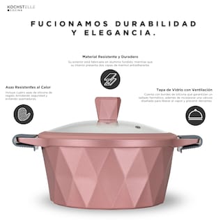 Foto 6 | KOCHSTELLE Batería de Cocina Serenity Color Rosa Antiadherente de 13 piezas