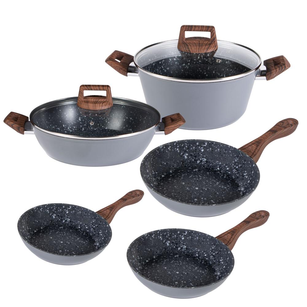 Batería de Cocina Wonder Cook HJBCSC090000 color Gris 7 Piezas