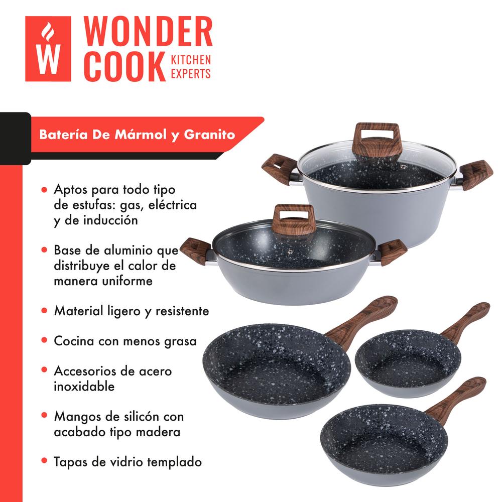 Foto 3 pulgar | Batería de Cocina Wonder Cook HJBCSC090000 color Gris 7 Piezas