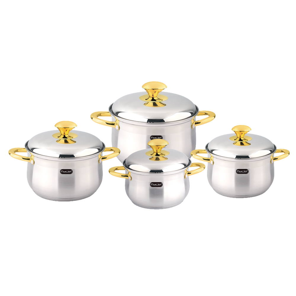 Batería De Cocina Ollas 8 Pz Havana Fraciel Acero Inoxidable