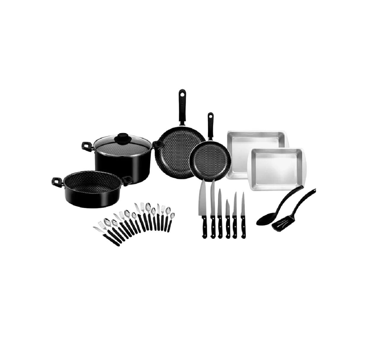 Batería De Cocina Ekco 31 Pzas De Aluminio Con Antiadherente color Negro