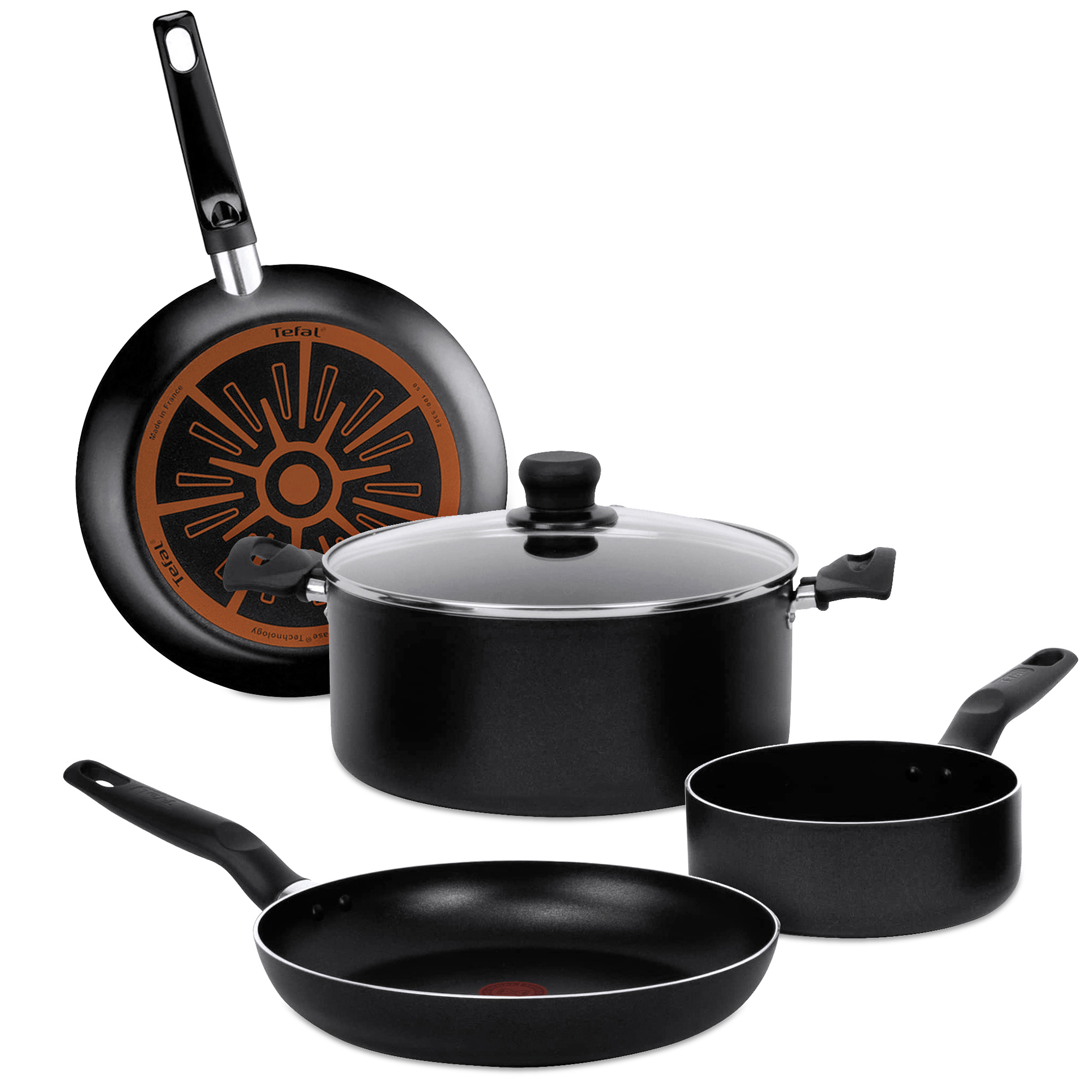 Batería de Cocina Vital T-Fal 390900 color Negro 5 PZAS Antiadherente