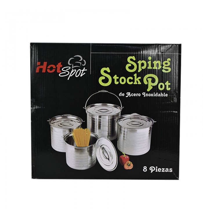 Foto 4 pulgar | Stock Pot  Con Asa De Spiral De Acero Inoxidable 8 Piezas