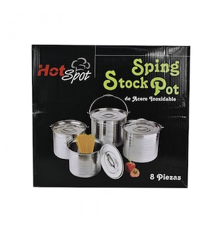 Foto 3 | Stock Pot Con Asa De Spiral De Acero Inoxidable 8 Piezas