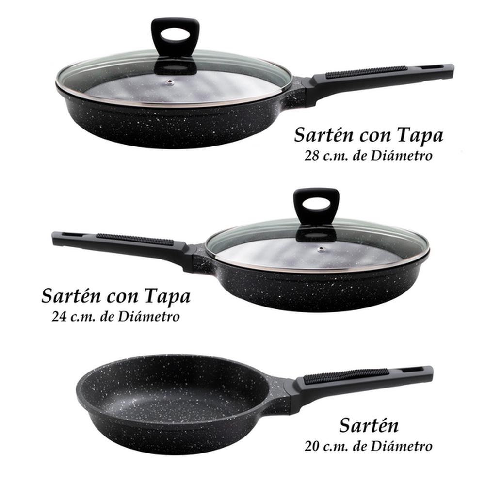 Foto 4 pulgar | Sartenes Grunberg GR-1805A color Gris de Mármol 5 Piezas