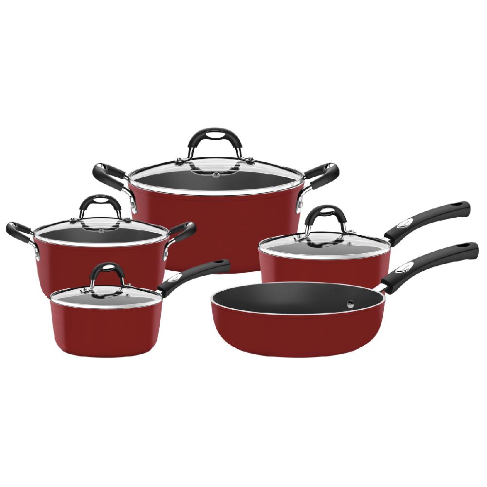 Set Batería de Cocina Tramontina 28799702 color Rojo Mónaco 5 UND