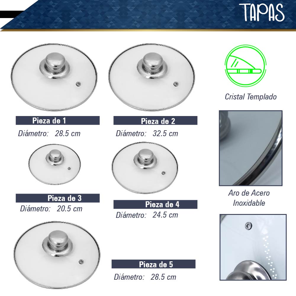 Foto 4 | Batería de Cocina RD Royal Cook M16555-DARKBLUE 10 Piezas - 5 Ollas y 5 Tapas