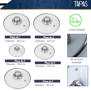 Foto 4 | Batería de Cocina RD Royal Cook M16555-DARKBLUE 10 Piezas - 5 Ollas y 5 Tapas