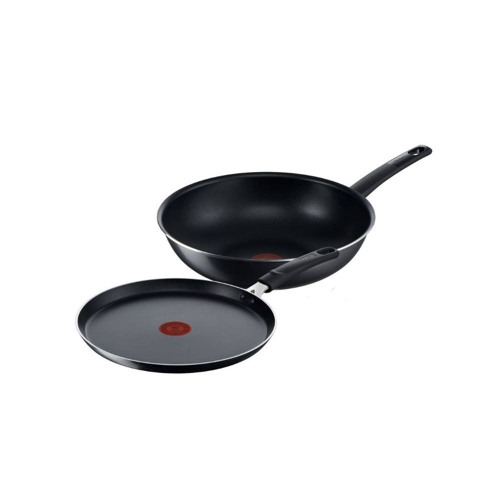 Set Crepera 25 Cm Y Wok 28 Cm Antiadherente Simplicity Te-Fal