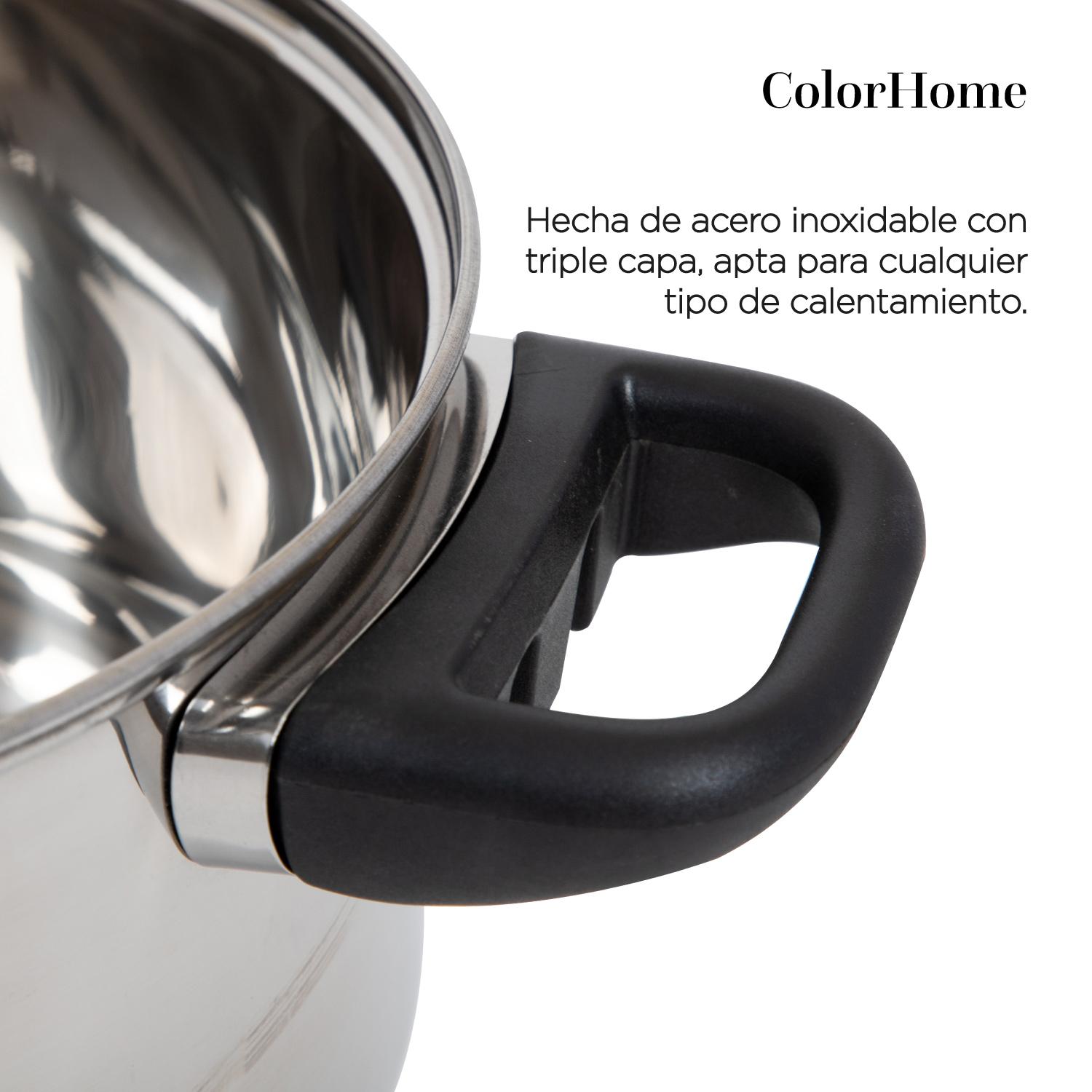 Foto 4 | Batería de Cocina ColorHome COLORINOX7B color Gris 7 PZAS Acero Inox Tricapa