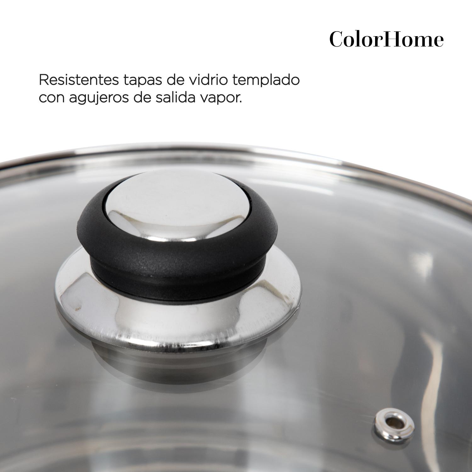 Foto 5 | Batería de Cocina ColorHome COLORINOX7B color Gris 7 PZAS Acero Inox Tricapa